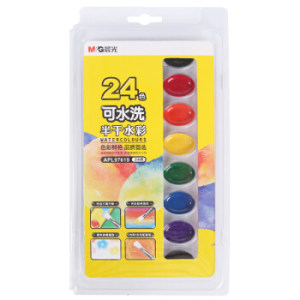 M&G 晨光 APL97619 可水洗半干水彩颜料 24色(内赠画笔1支)