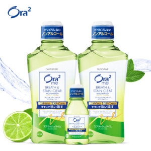 Ora2 皓乐齿 净澈气息漱口水套装（爽口青柠460ml*2瓶+80ml） *4件