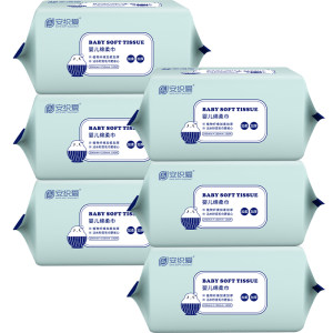 安织爱 婴儿手口屁专用 干湿两用棉柔巾 100抽/包 沾水秒变毛巾