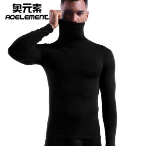 奥元素 男士莫代尔面料 高领薄款保暖秋衣