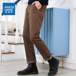 真维斯 男士秋加厚保暖修身休闲裤 YKK拉链