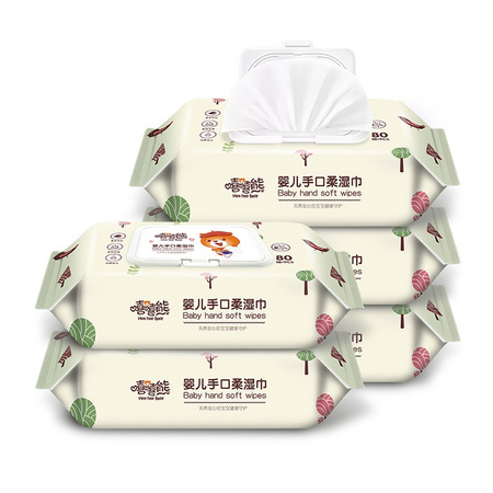 Hee hee Bear 嘻嘻熊 婴儿湿巾手口湿巾 80抽 5包