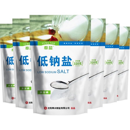 奉盐 无碘 低钠盐 320g*6袋