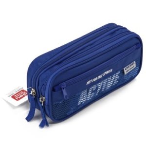 deli 得力 3074 帆布纯色时尚运动款笔袋 蓝色 *3件