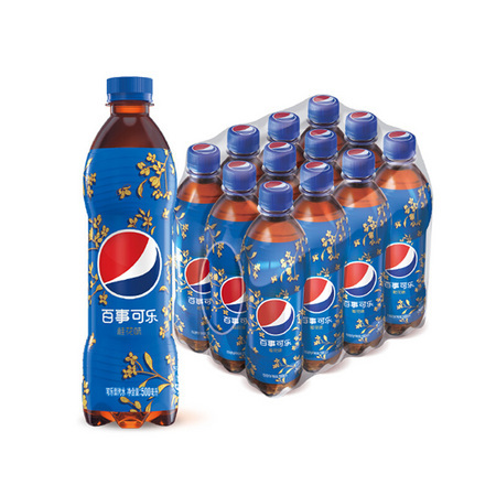 PEPSI 百事 太汽系列 桂花口味 汽水 碳酸饮料整箱 500ml*12瓶 *2件