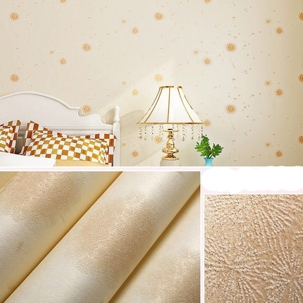 Best Room 美寓 自粘墙纸壁纸 黄色蒲公英/粉条纹 3米