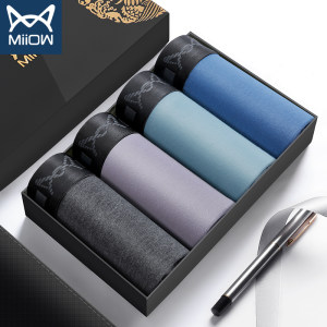 猫人 男士精梳棉/兰精莫代尔 透气高弹内裤 4条