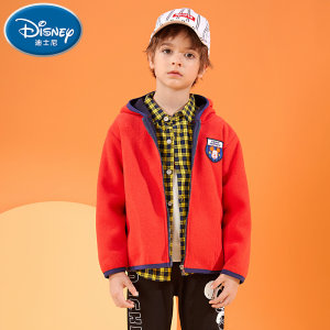 迪士尼 儿童加厚摇粒绒 秋冬连帽外套