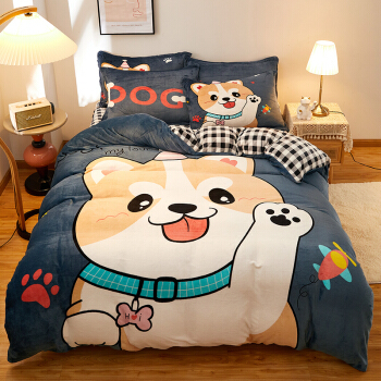 移动专享：流川枫 加厚大版牛奶绒四件套 1.5/1.8m