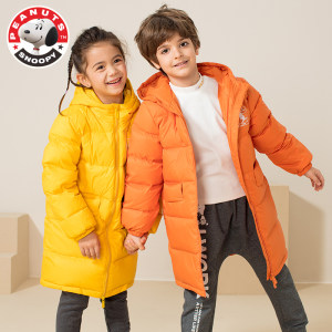史努比 儿童中长款保暖羽绒服 90%含绒量