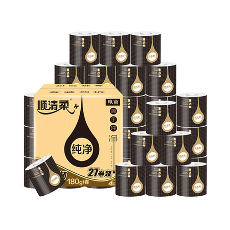 88VIP：顺清柔 有芯卷纸 柔韧 4层*180g*27卷