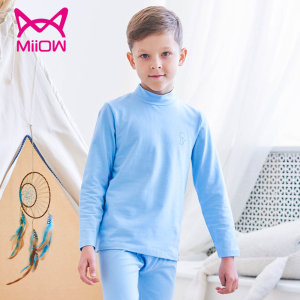 猫人 儿童半高领保暖套装