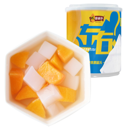 林家铺子 黄桃罐头 左右双色椰果罐头 200g*4罐