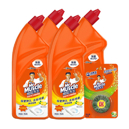 88VIP：威猛先生 洁厕液 750g*4瓶 送洁厕块 *5件