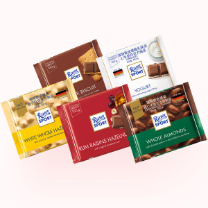 德国进口 瑞特斯波德 什锦巧克力 100g*5块 18种缤纷口味