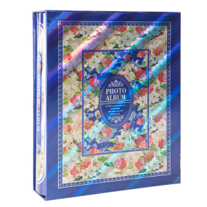 广博(GuangBo)大6寸相册仿华夫插袋纪念册影集蓝色200张 PAF1130 *5件