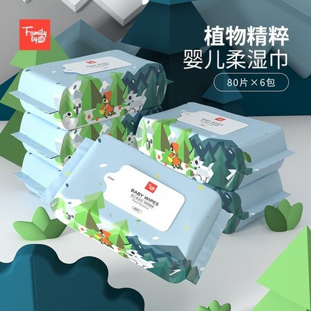 疯狂星期三：Family by GB 婴幼儿柔湿巾 80抽 6包装