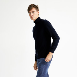 拉夫劳伦制造商 本米 超细美利奴羊毛混纺 男高克重厚款高领针织衫