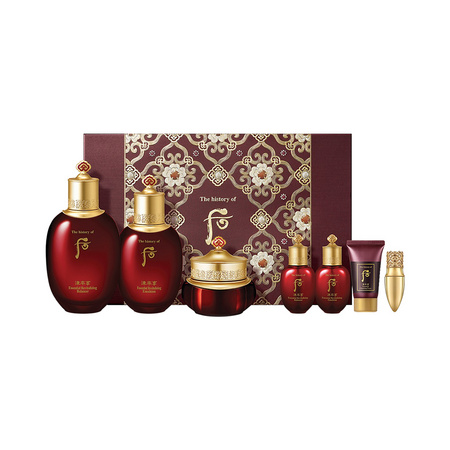 WHOO 后 津率享红华凝香 7件套装（水150+20ml+乳110+20ml+面霜30ml+洁面13ml+口红1支）