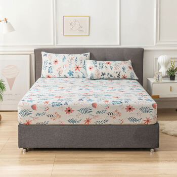 历史低价：J.ZAO 京东京造 田园印花床笠 蓝色 1.8m