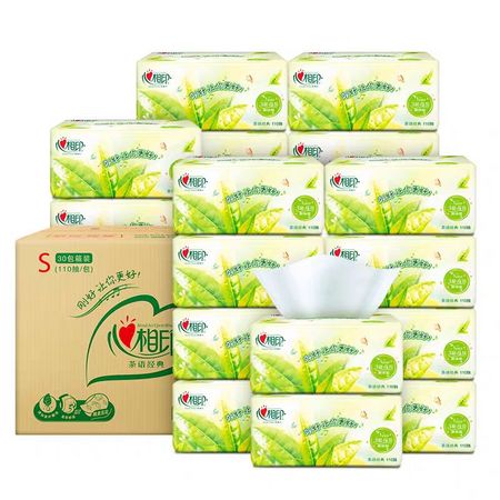 88VIP：心相印 茶语系列 经典抽纸 3层*110抽*30包 *5件