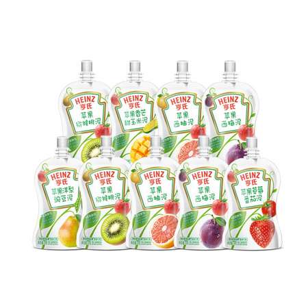 88VIP：Heinz 亨氏 宝宝营养辅食果泥吸吸袋 9袋