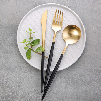 J.ZAO 京东京造 304不锈钢刀叉三件 黑金 *3件