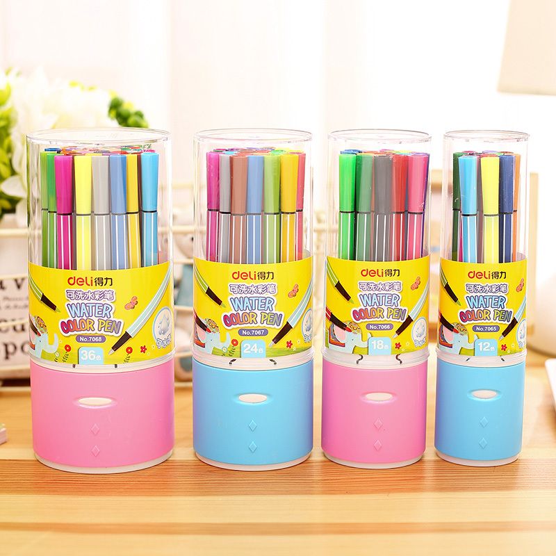 eli 得力 绚丽多彩可洗水彩笔 12色
