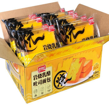 移动端、限地区：PANPAN FOODS 盼盼 岩烧乳酪吐司面包 500g *4件