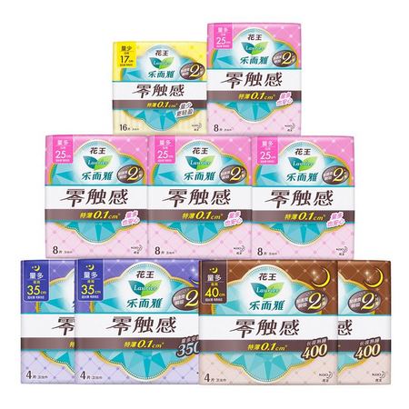 88VIP：Laurier 乐而雅 零触感 日夜组合卫生巾套装 64片 *3件