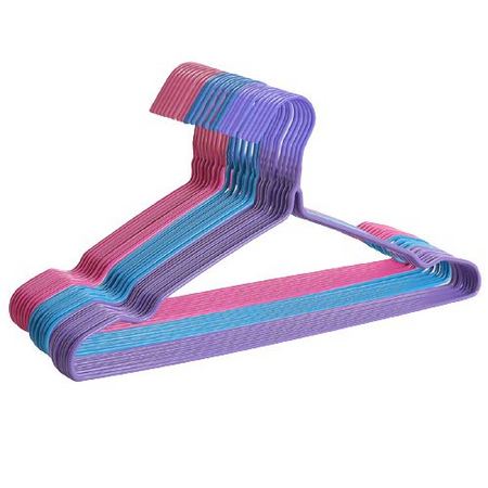 李军 成人晾衣架加粗 38cm 50支装 颜色混搭 送毛巾