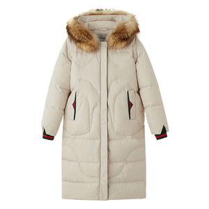 波司登旗下 冰洁 女士修身中长款 貉子毛领羽绒服 90%含绒量 298元包邮 直降100元