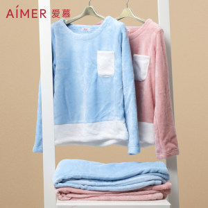 Aimer 爱慕 女士珊瑚绒家居服 长袖睡衣套装