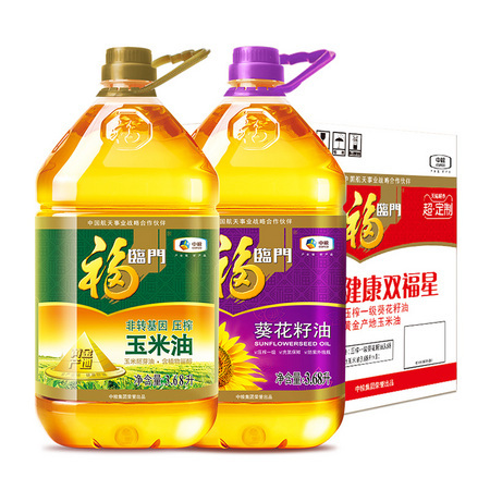 88VIP：福临门 玉米油 3.68L+葵花籽油3.68L  *2件