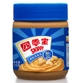 限地区：SKIPPY 四季宝 颗粒花生酱 170g +柔滑花生酱 170g