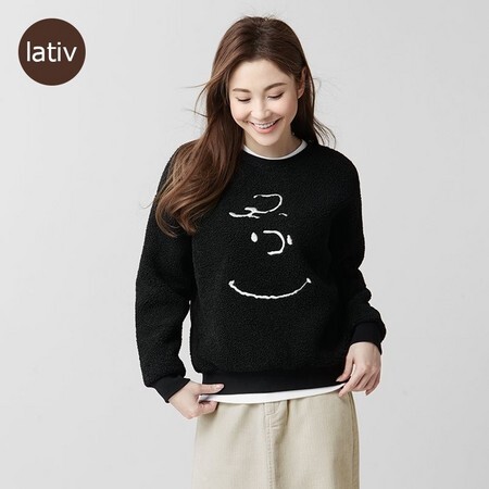 lativ 诚衣 50934 史努比 仿羊羔绒上衣