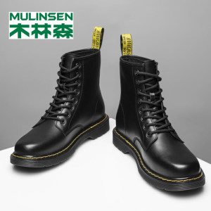 木林森 男女款时尚英伦风 高帮马丁靴 有加绒款