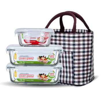 京东PLUS会员：LOCK&LOCK 乐扣乐扣 耐热玻璃保鲜盒套装 750ML*2+650ML *2件