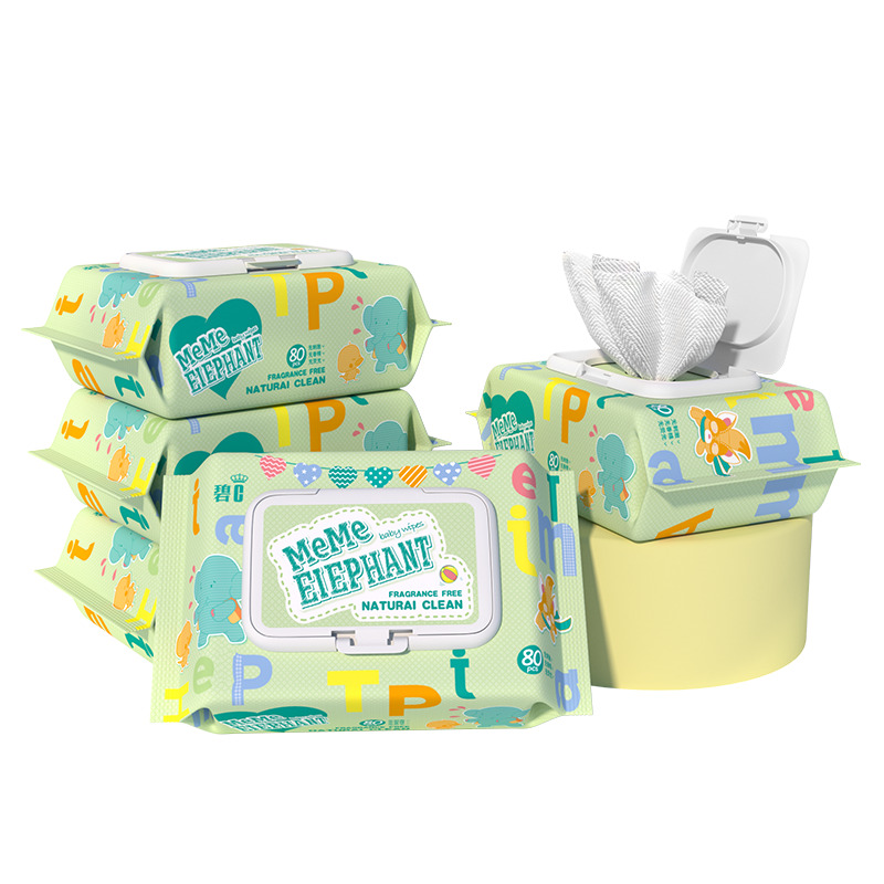 碧c婴儿湿巾纸幼儿新生宝宝手口屁专用80抽5包家庭实惠大包装特价