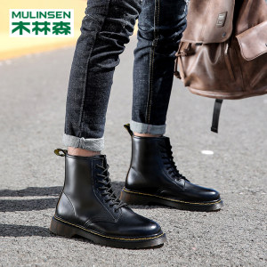 木林森 男女款时尚英伦风 高帮马丁靴 有加绒款