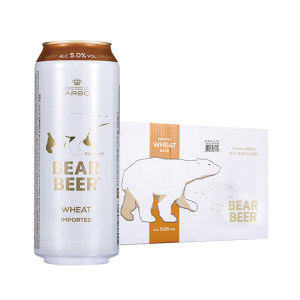 德国原装进口 豪铂熊 小麦白啤酒500ml*24罐