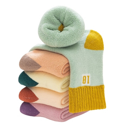 百亿补贴、移动专享：三个管家 儿童加厚加绒棉袜 5双装