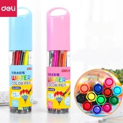 deli 得力 水彩笔套装 12色