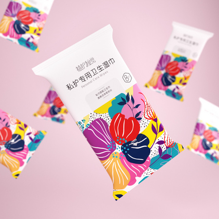 植护 女性私处护理湿巾 8包