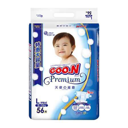 88VIP：GOO.N 大王 天使增量装婴儿纸尿裤 L56片 *2件