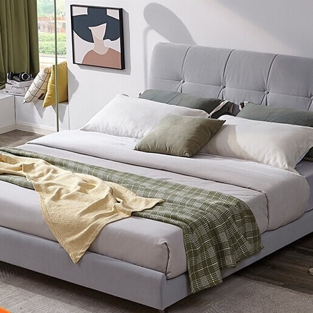 18日22点：QUANU 全友 105135C 简约轻奢头层布床 1.8m