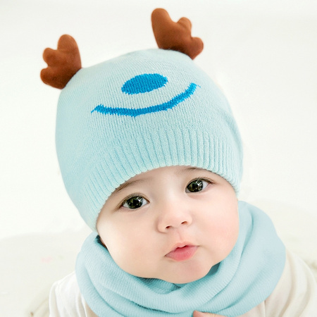 公主妈妈 儿童加厚保暖毛线帽