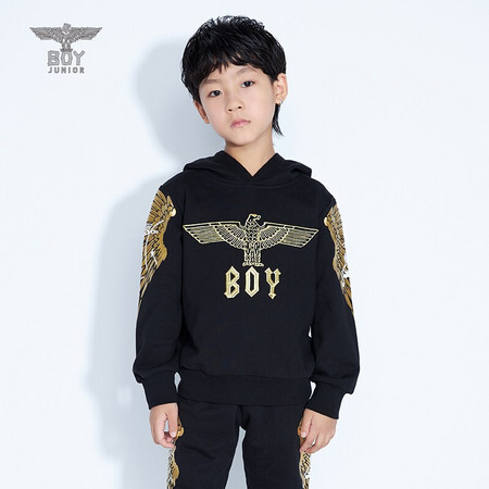 BOY LONDON 伦敦男孩 儿童厚款金色刺绣连帽卫衣