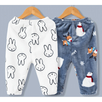 移动专享：YOUXIANG 优香 儿童珊瑚绒裤子 2条装