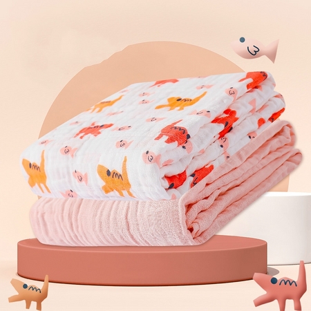 gb 好孩子 婴儿童纯棉纱布四层浴巾 120*120cm 2条装